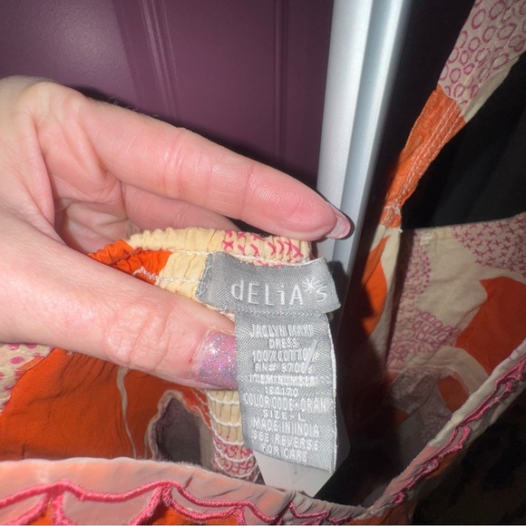 Delia's Orange Floral Maxi Dress - Picture 2 of 3